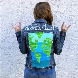 Painted Levi Denim Jacket - Wanderlust